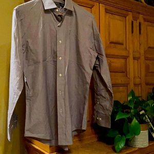 Ralph Lauren Men’s PinPoint 15.5/32-33, Custom Fit, button-down, micro check